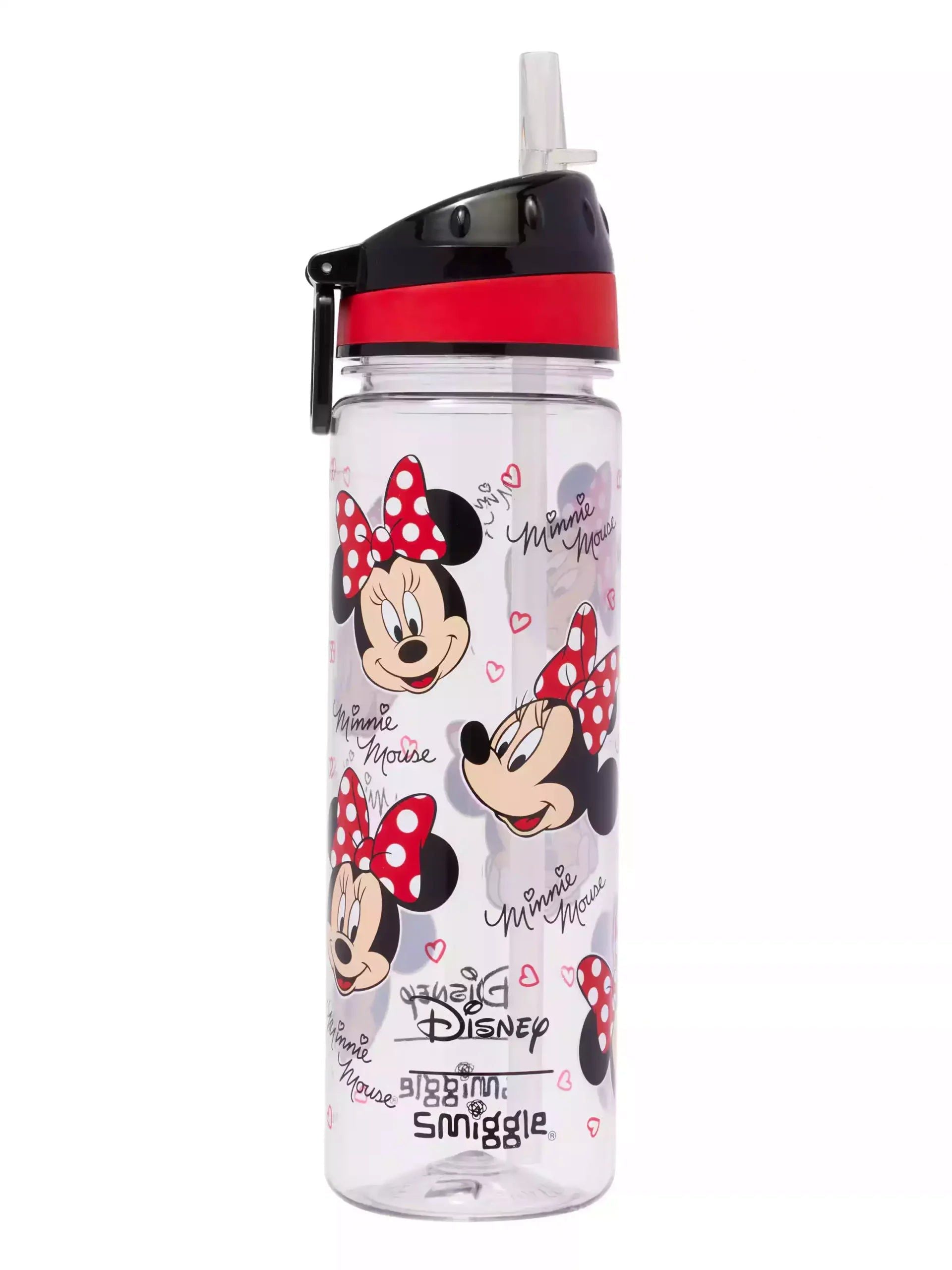 Smiggle – Minnie Mouse 650 ml BPA-freie Wasserflasche mit Strohhalm 