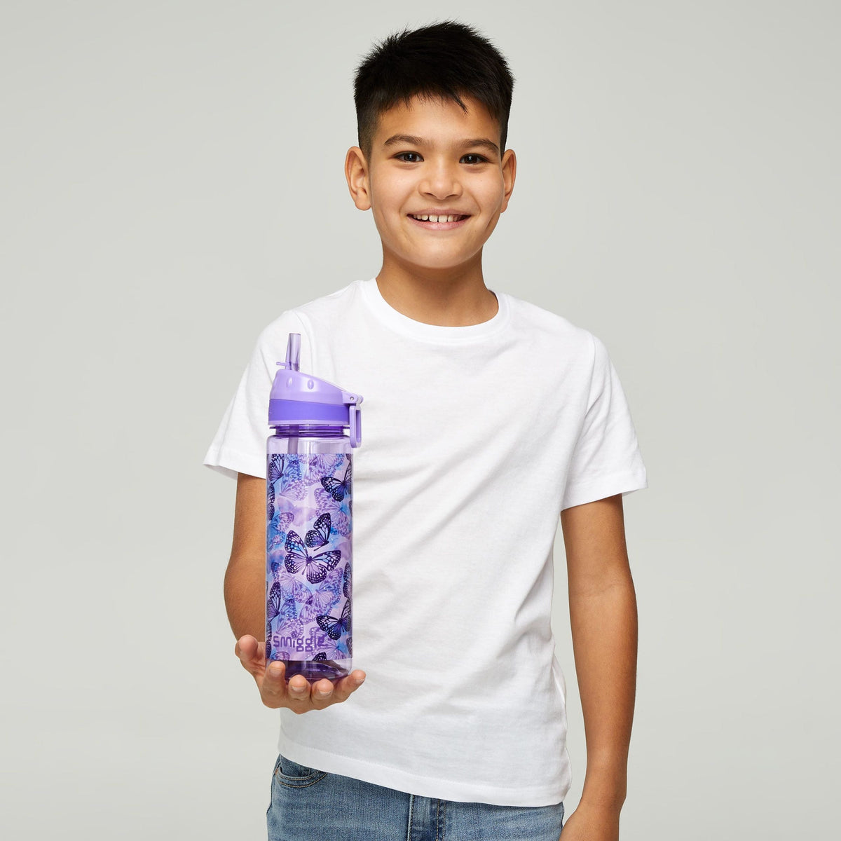 Smiggle – Mirage Trinkflasche mit Strohhalm, BPA-frei, 650 ml