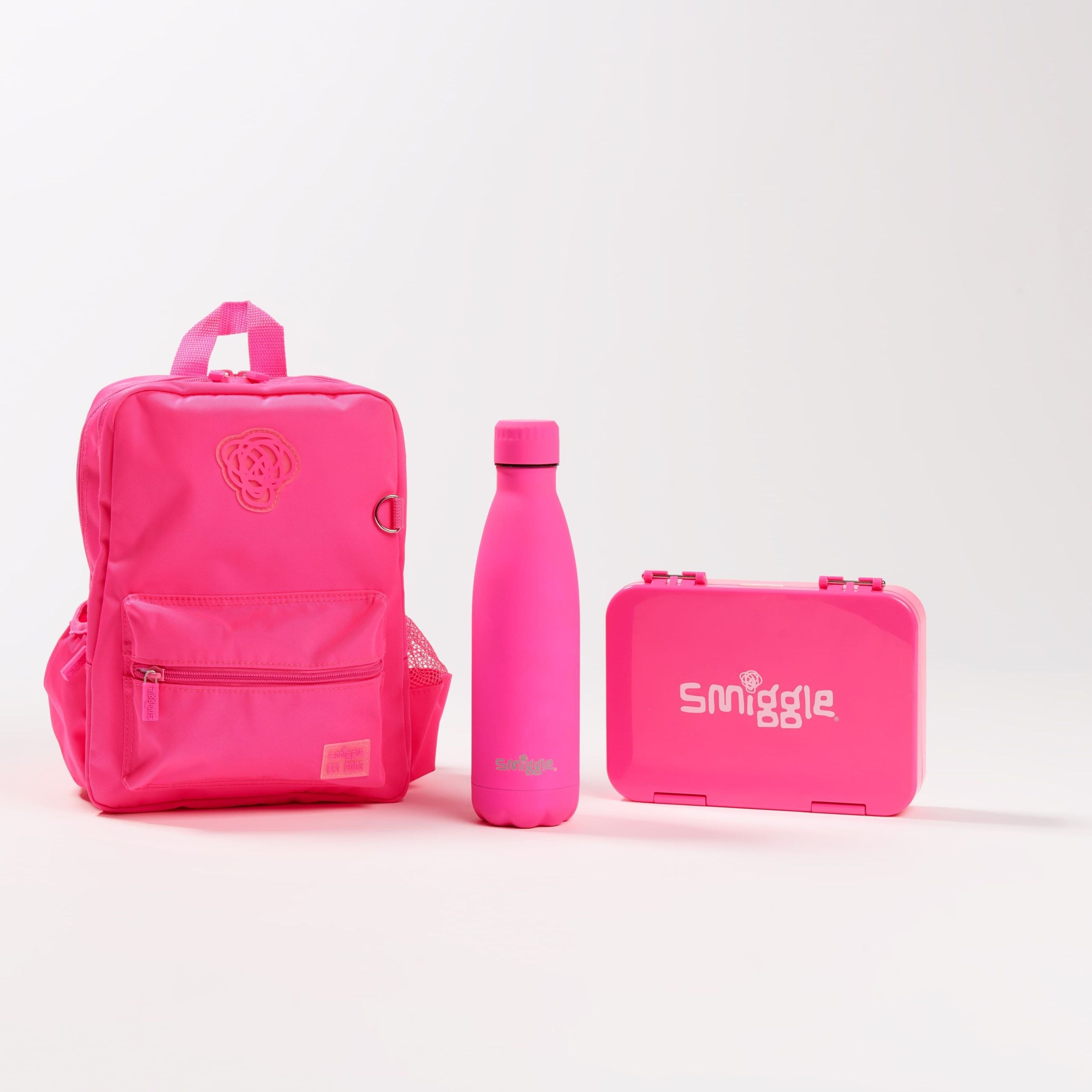 Smiggle – Neonfarbenes kleines Bento-Schultaschen-Set