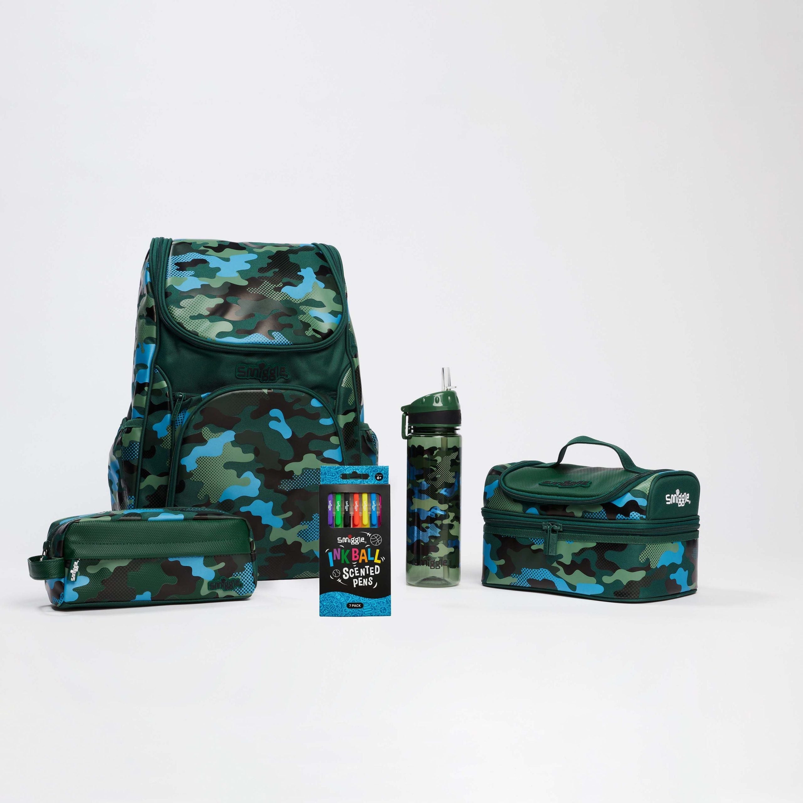Smiggle – Schultaschen-Set – Hide Green Schulrucksack