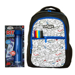 Smiggle – Schultaschen-Set – Live Black DIY-Tasche und Flasche