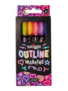 Smiggle - Textmarker im Gelschreiber-Set, 6-teilig, mit silbernem Glitzer