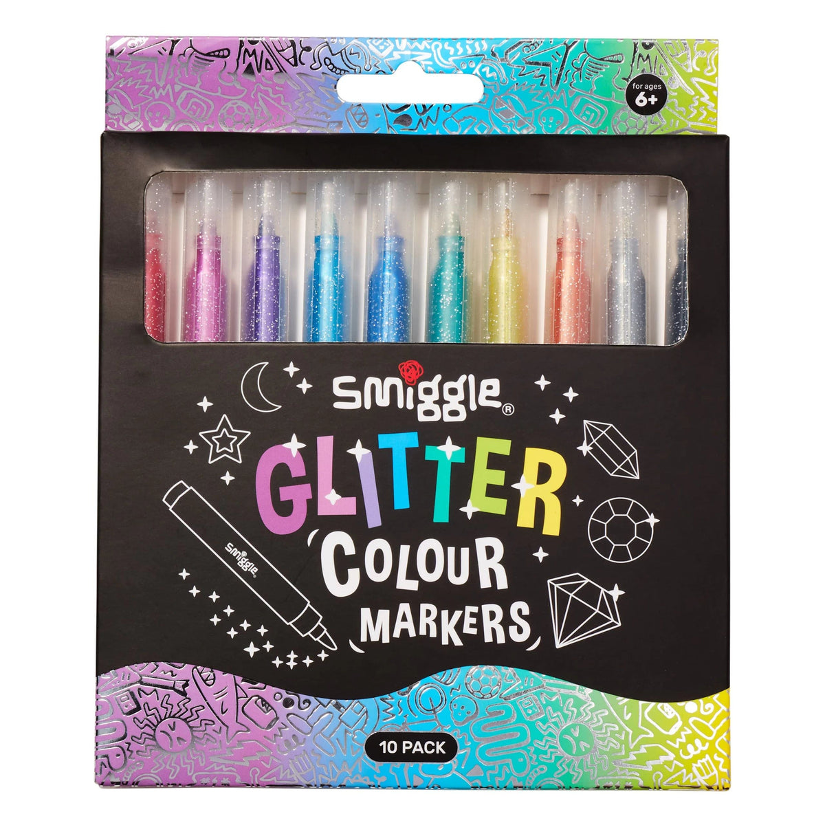Smiggle – Schimmernde Glitzer-Textmarker, 10 Stück