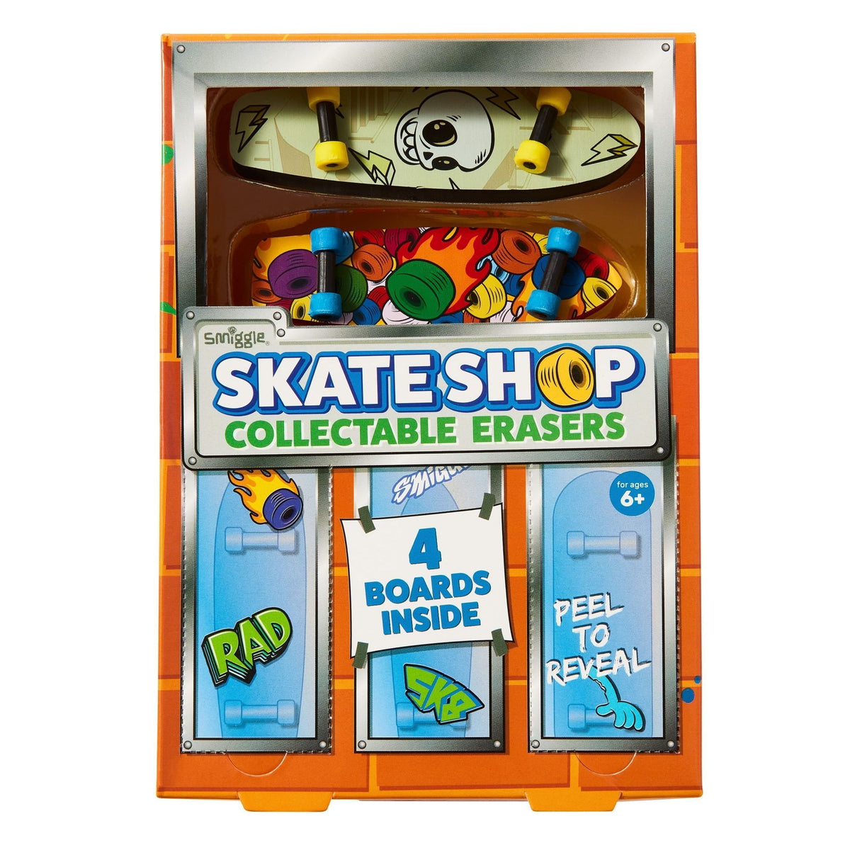 Smiggle – Überraschungs-Radiergummi-Paket mit Finger-Skateboard