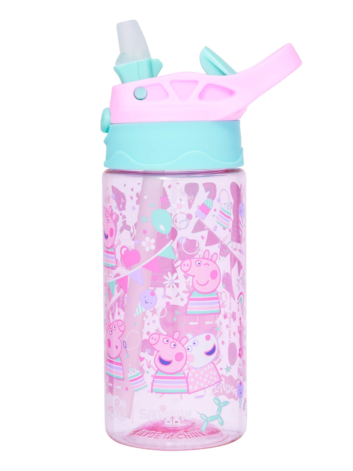 Smiggle – Peppa Pig 440 ml BPA-freier automatischer Trinker mit Strohhalm