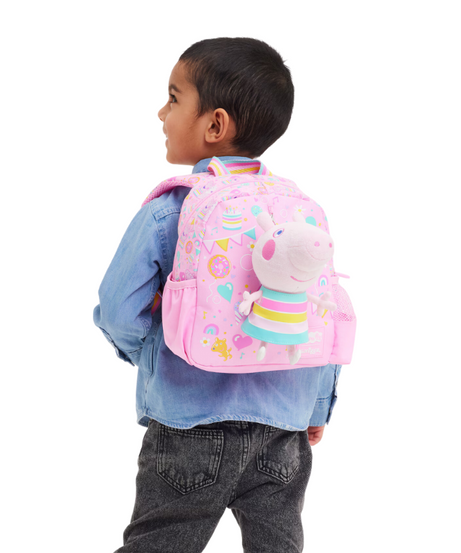 Smiggle - Peppa Pig abnehmbarer Spielzeug-Krippe Schulrucksack