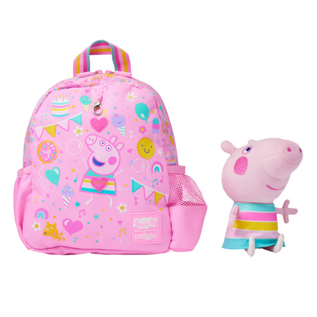 Smiggle - Peppa Pig abnehmbarer Spielzeug-Krippe Schulrucksack