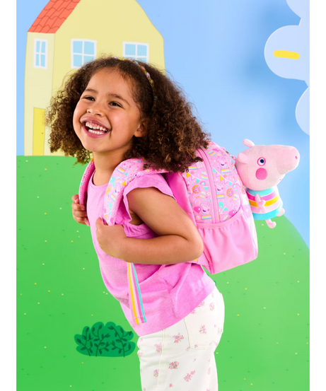 Smiggle - Peppa Pig abnehmbarer Spielzeug-Krippe Schulrucksack