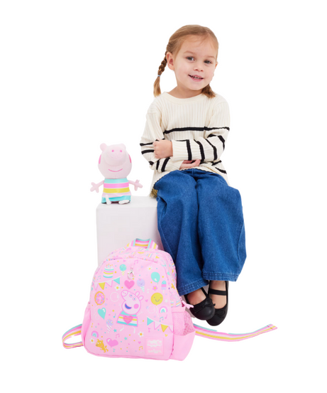 Smiggle - Peppa Pig abnehmbarer Spielzeug-Krippe Schulrucksack