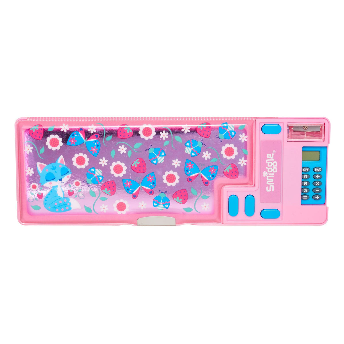 Smiggle – Automatisches Federmäppchen der Peppy-Serie mit Taschenrechner
