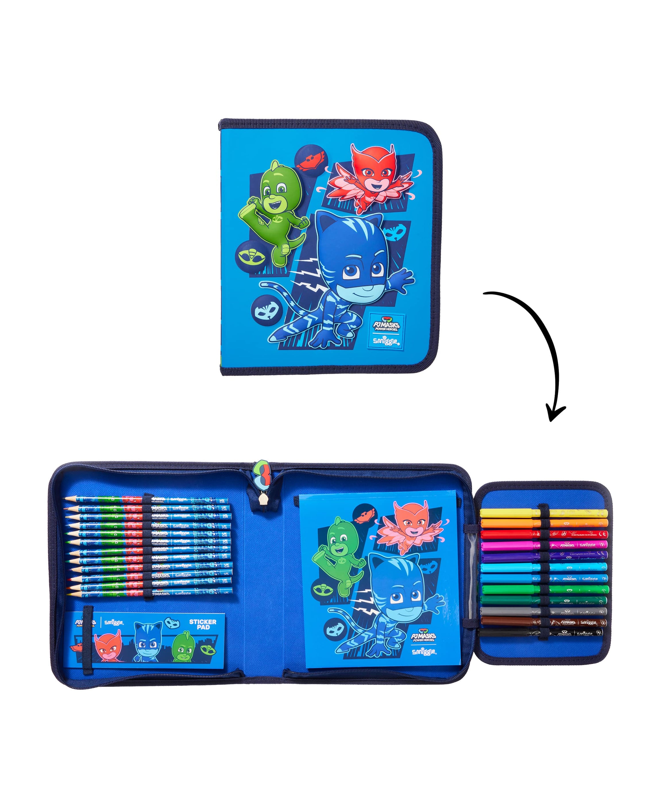 Smiggle - PJ Mask Schreibwarenset und Federmäppchen