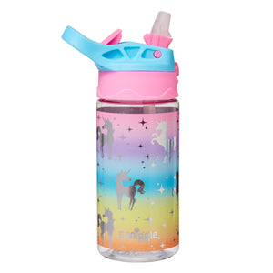 Smiggle – Pop Junior 430 ml verdeckte Wasserflasche mit Strohhalm