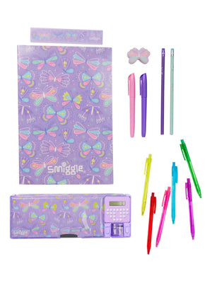 Smiggle - Pop Out Dream Garden Automatisches Federmäppchen mit Taschenrechner und Schreibwarenset