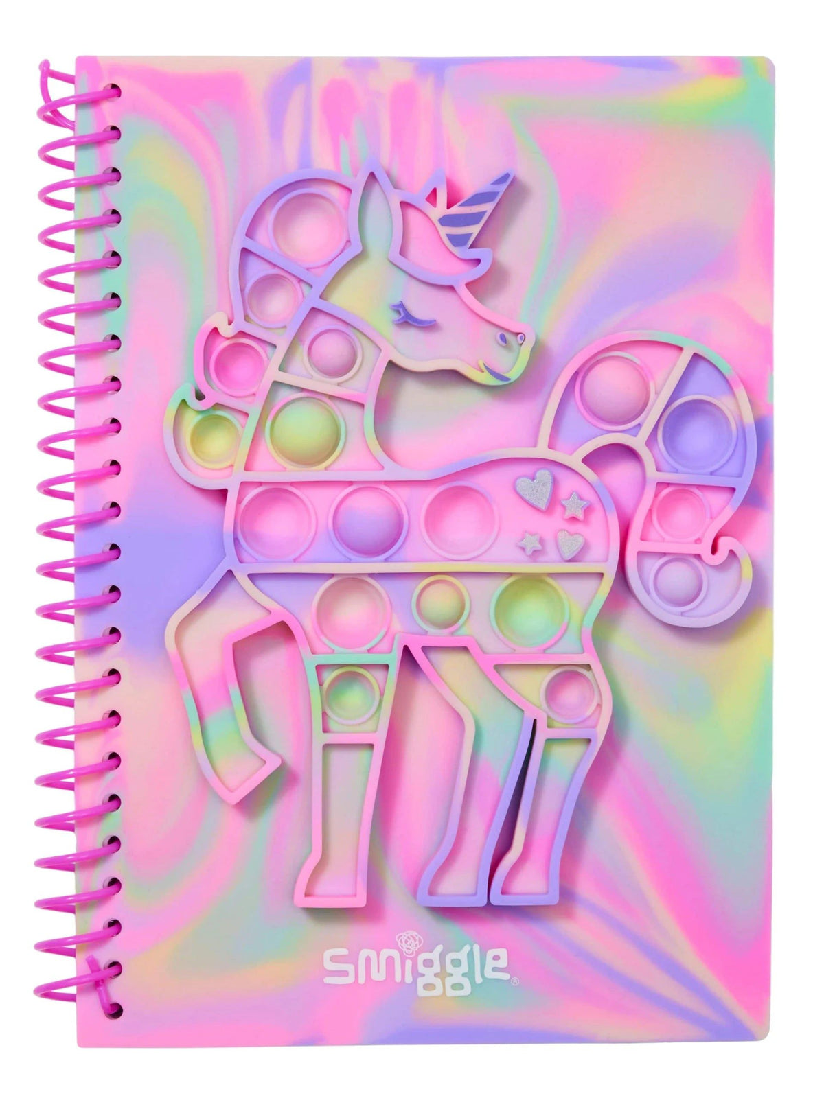 Smiggle – Popem Unicorn Popit A5 gestreiftes Notizbuch