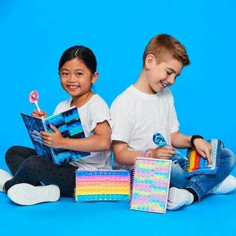 Smiggle – Popit A5 Fidget gestreiftes Notizbuch