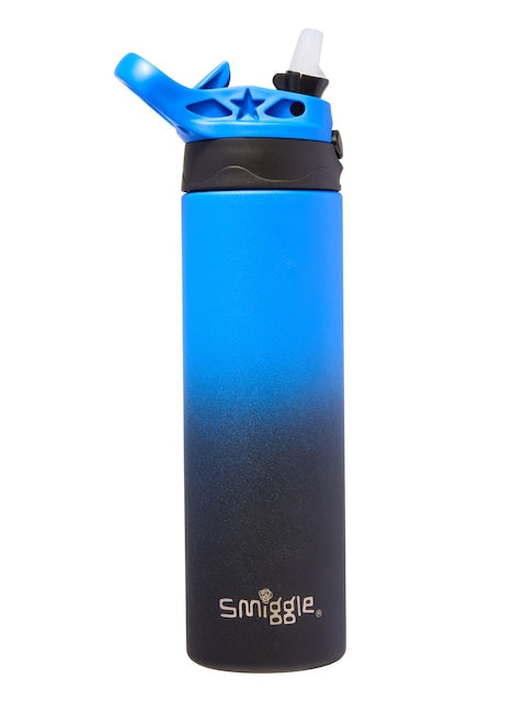 Smiggle – 520-ml-Pulverflasche aus Edelstahl mit automatischem Strohhalm