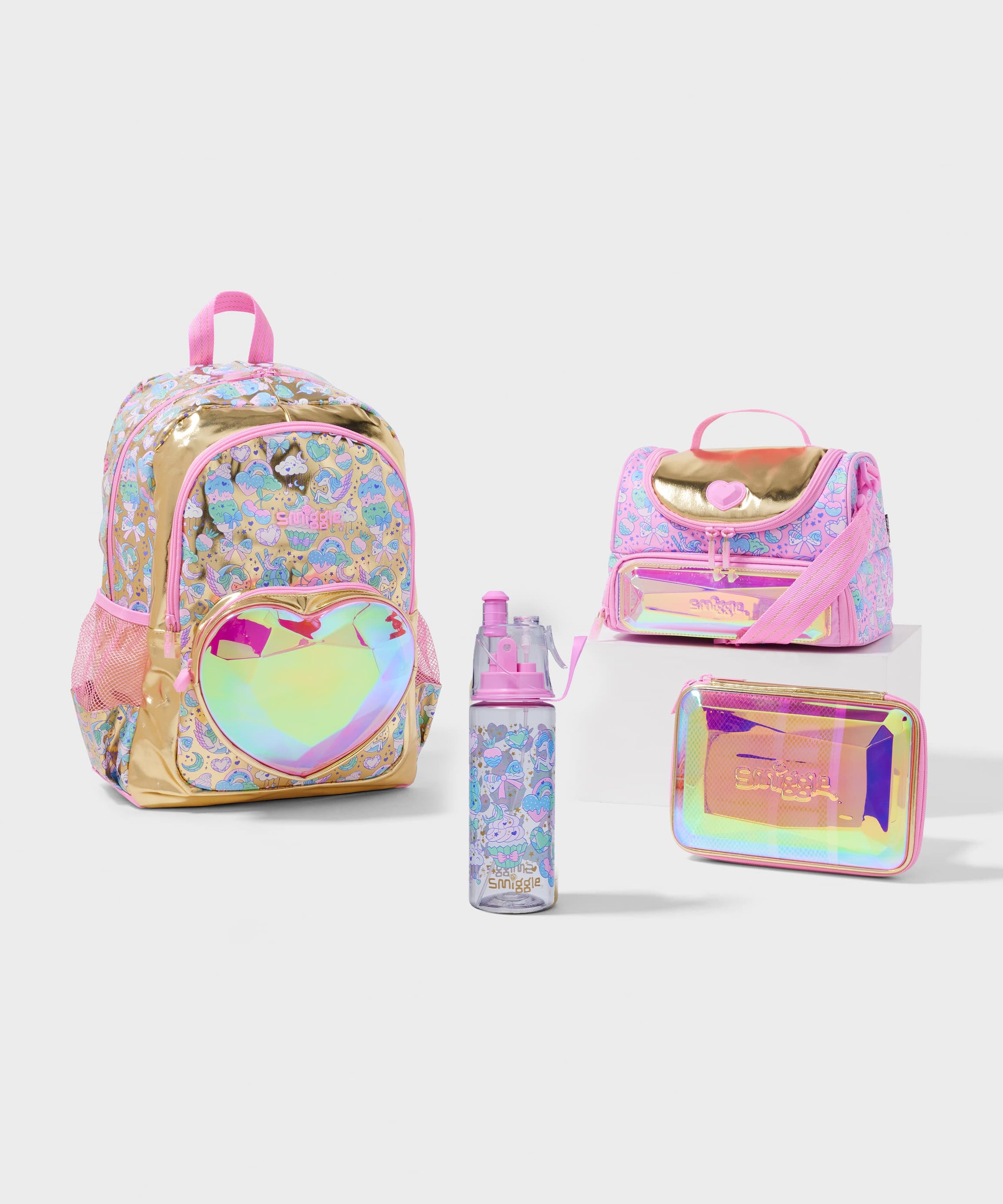 Smiggle - Strahlendes 4-teiliges Schulranzen-Set