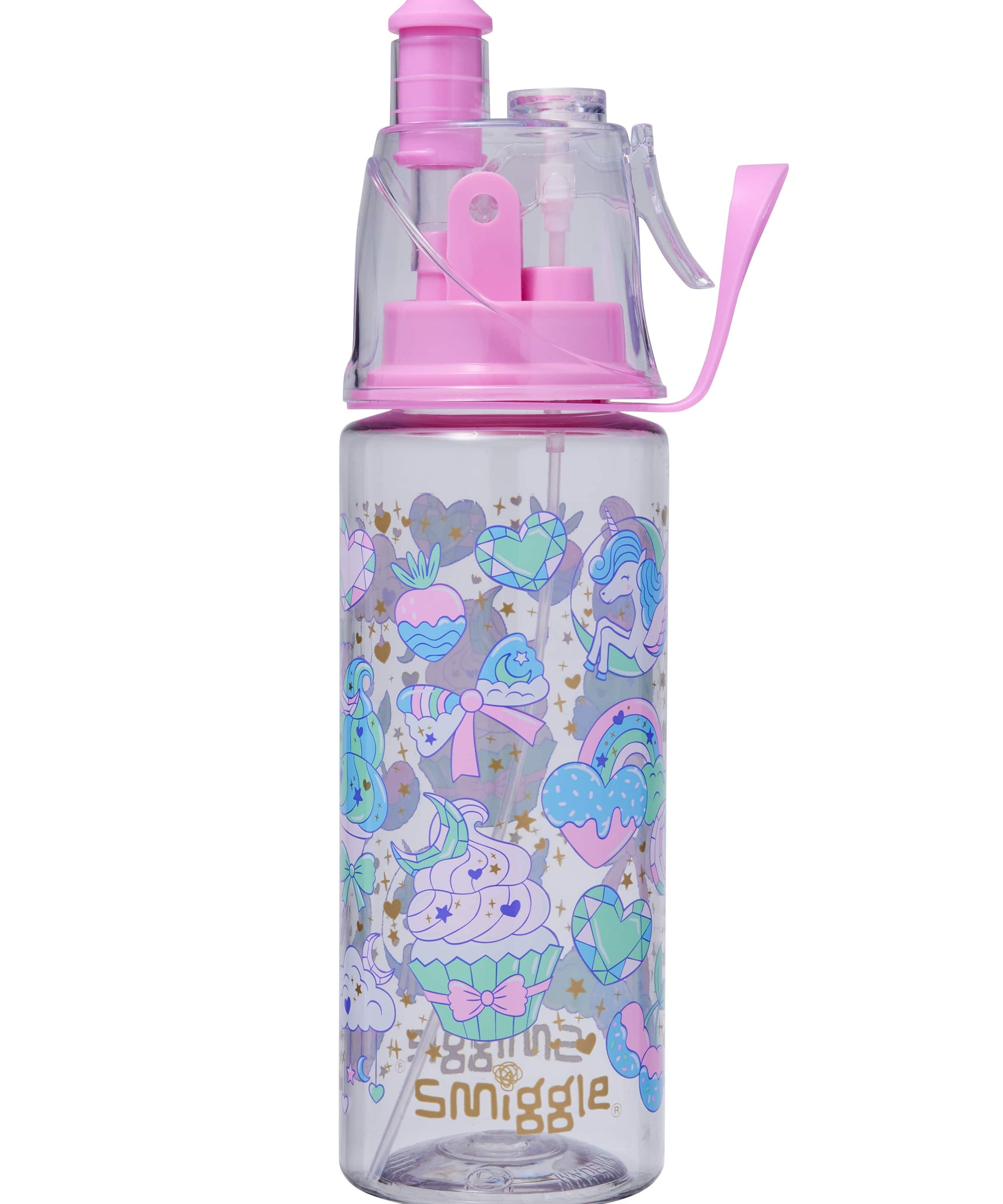 Smiggle - Strahlende 560ML BPA-freie Sprühwasserflasche
