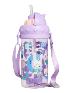 Smiggle - Round About Teeny Tiny 400 ml BPA-freie Wasserflasche mit hängendem Strohhalm