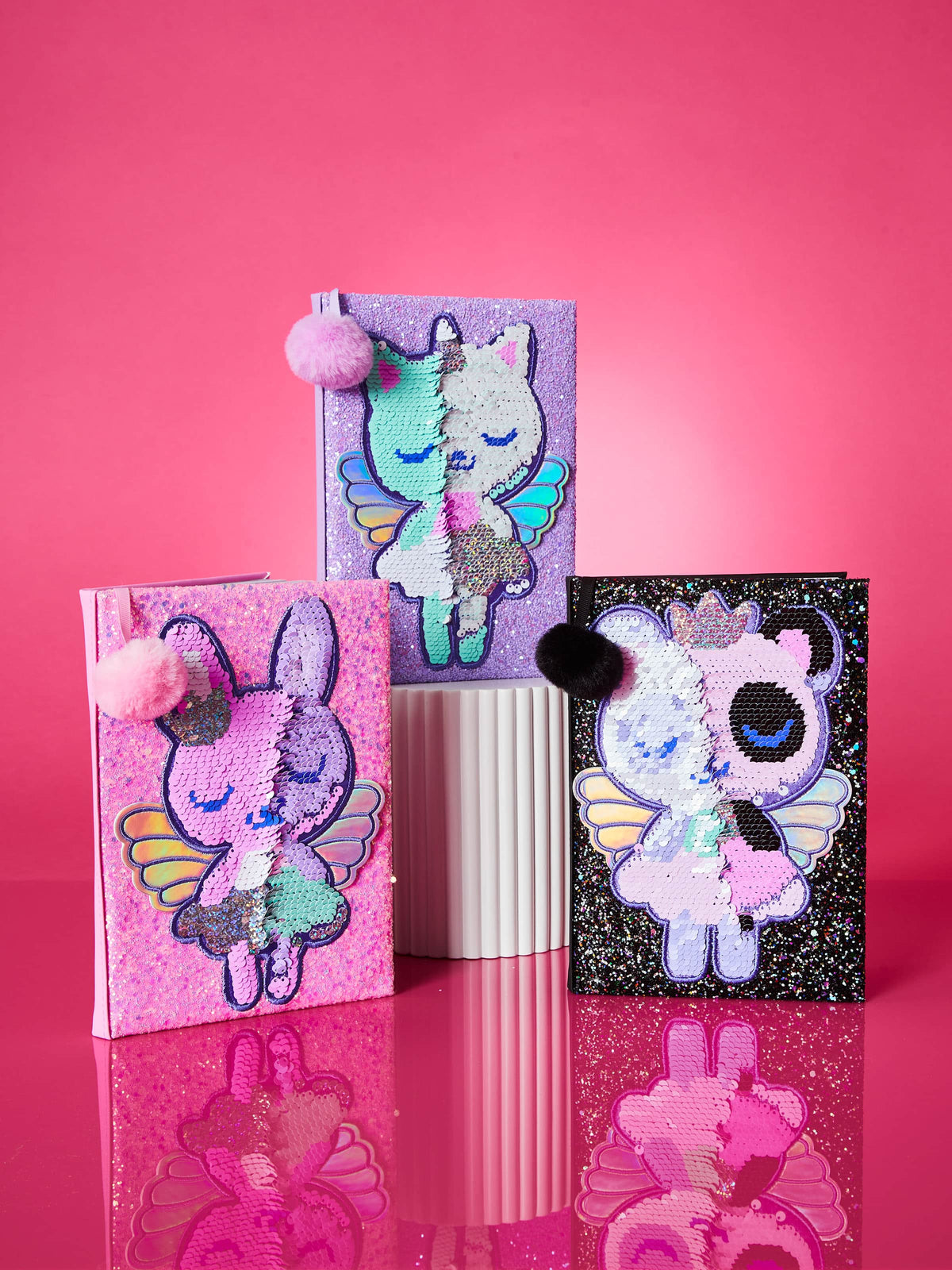 Smiggle – Paillettenträume, doppelseitiges A5-Notizbuch