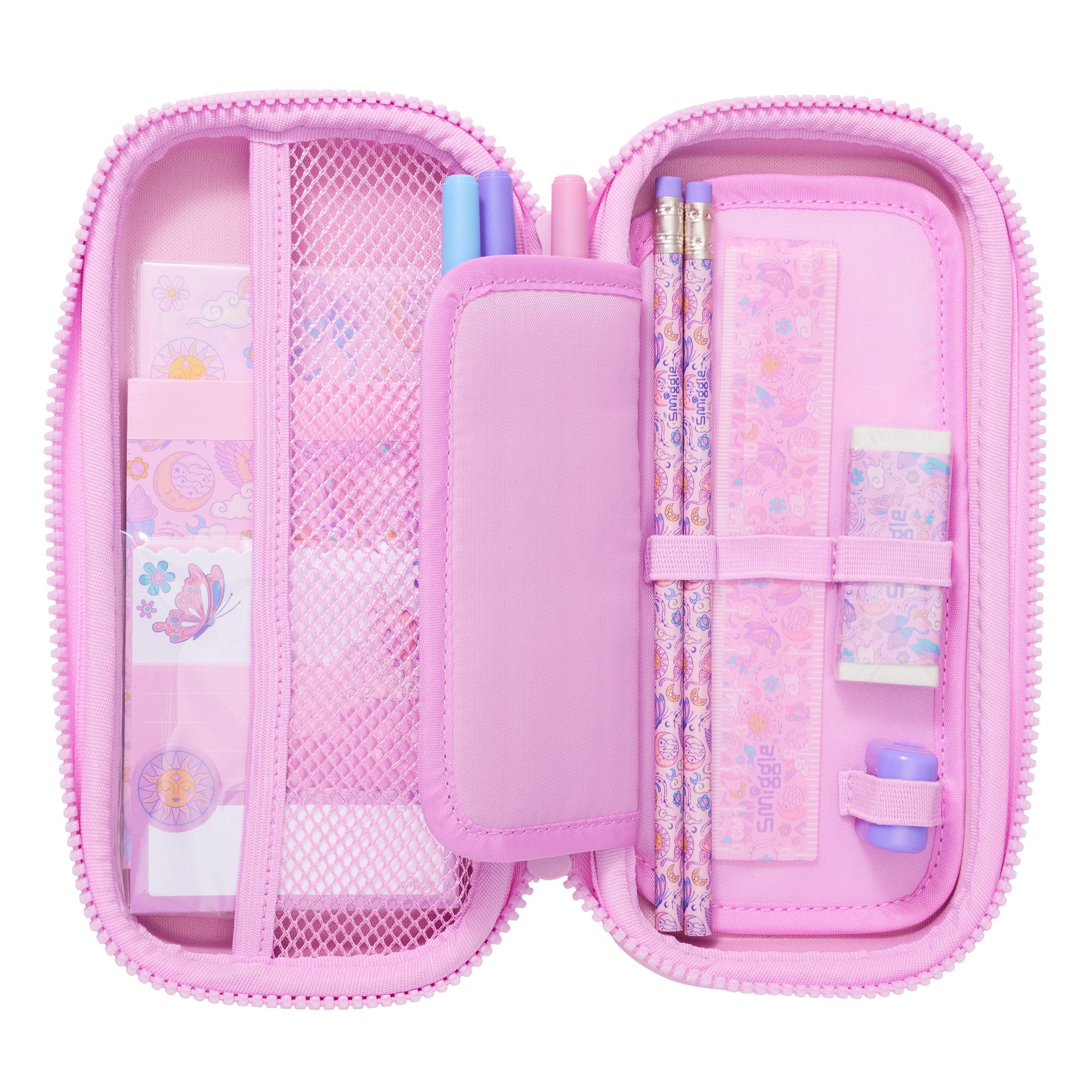 Smiggle - Pailletten Magic Federmäppchen und Schreibwarenset