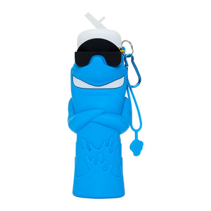 Smiggle - Haifisch 600ML Faltbare Silikon-Trinkflasche mit Strohhalm BPA-frei