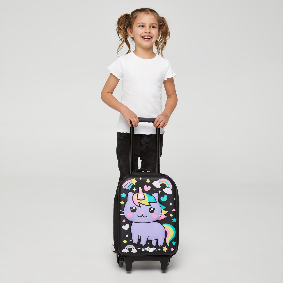 Smiggle - Sky Hi Junior Kinderkoffer mit Rollen und Lichtern
