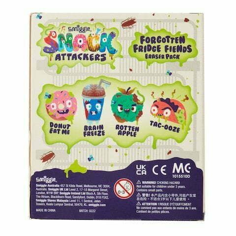 Smiggle – Snack Attackers 4-teiliges Radiergummi-Set