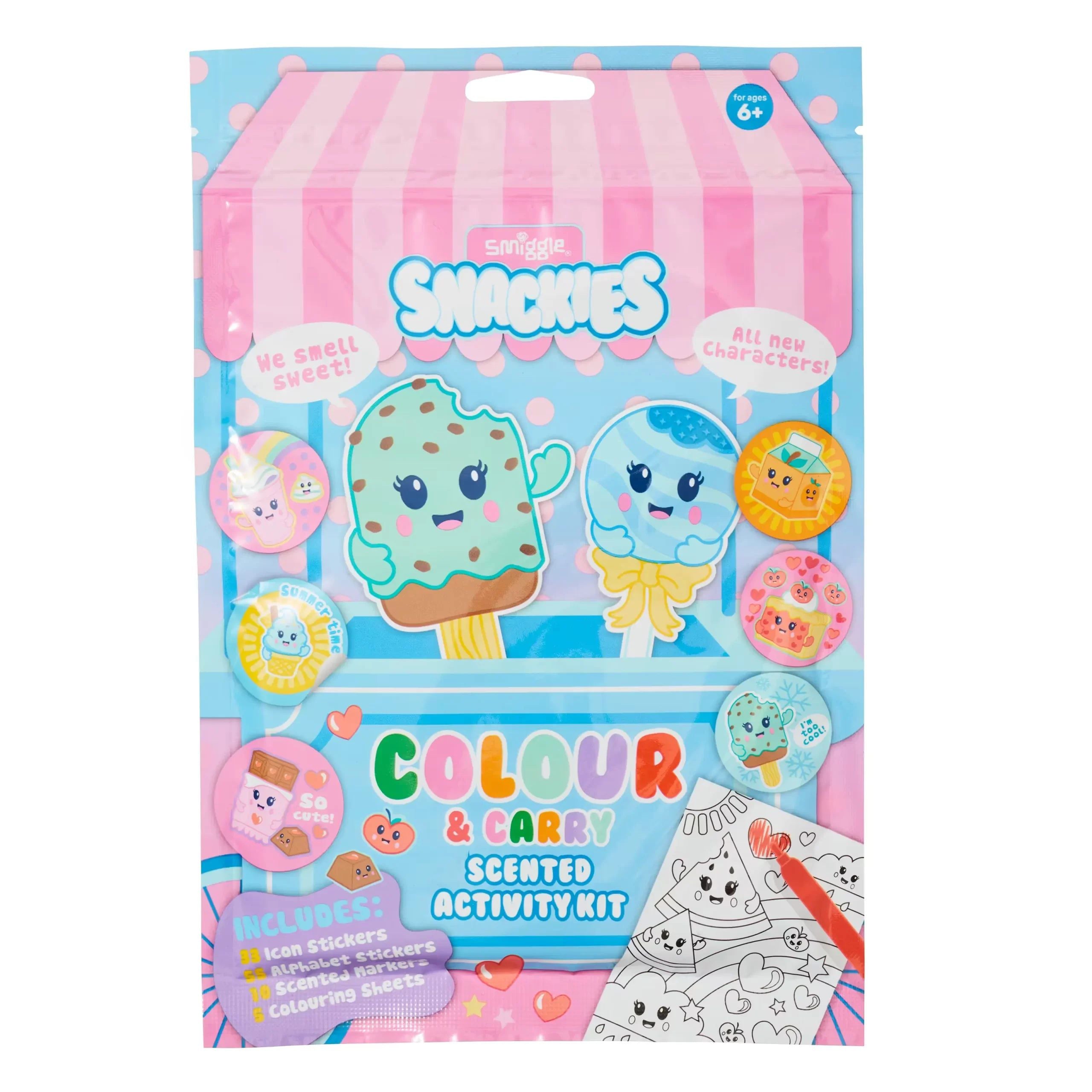 Smiggle – Mini-Buntstifte und Aktivitätsset mit Duft von Snackies