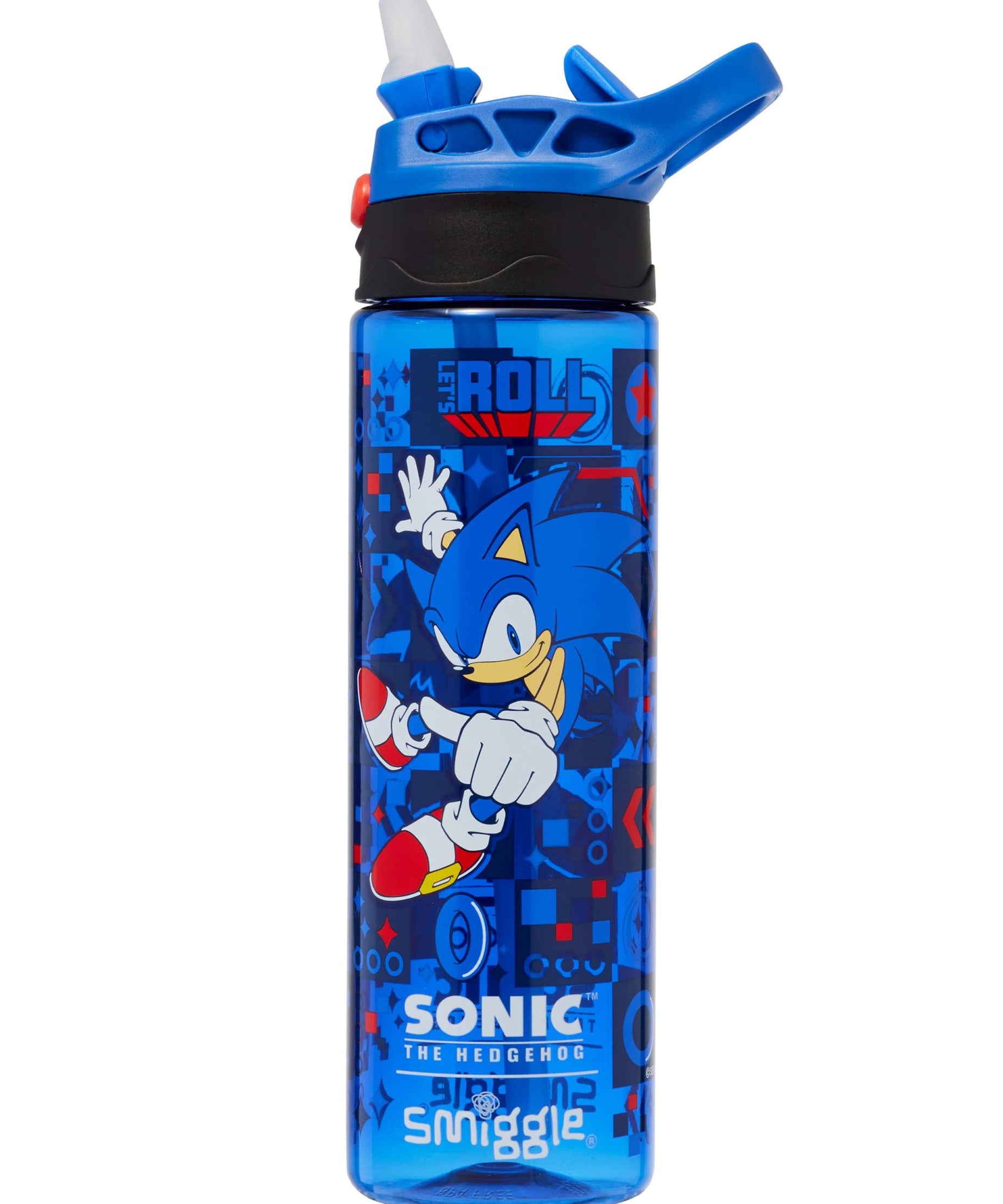 Smiggle - Sonic 650ML Automatische Trinkflasche mit Strohhalm BPA-frei
