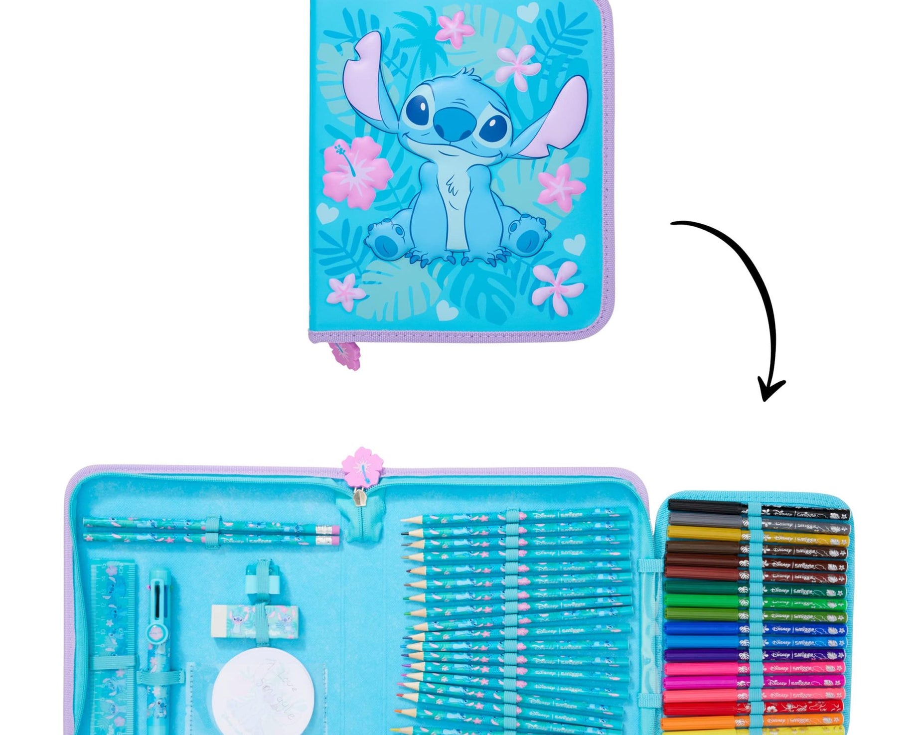 Smiggle - Stitch Schreibwaren Set und Federmäppchen