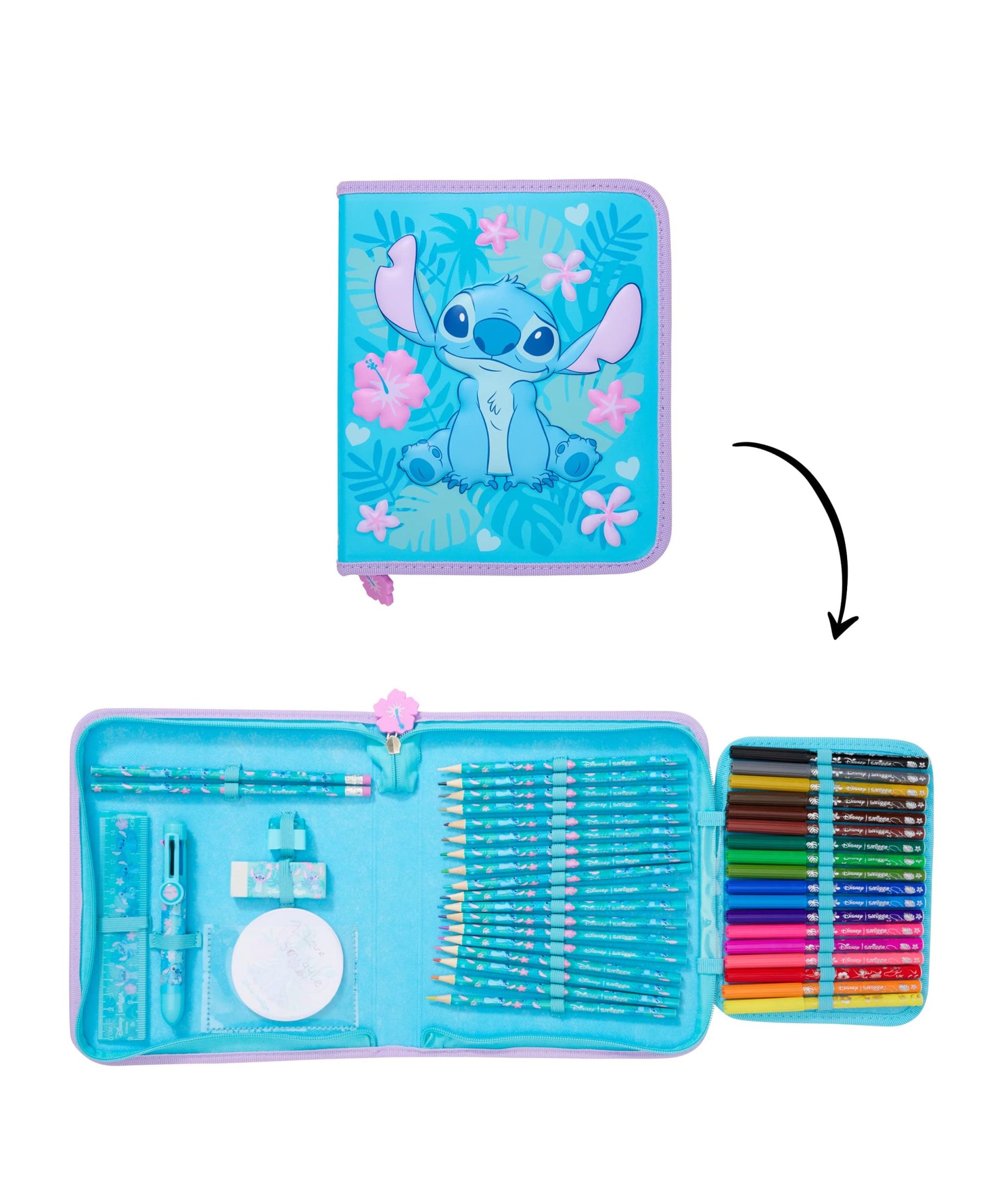 Smiggle - Stitch Schreibwaren Set und Federmäppchen