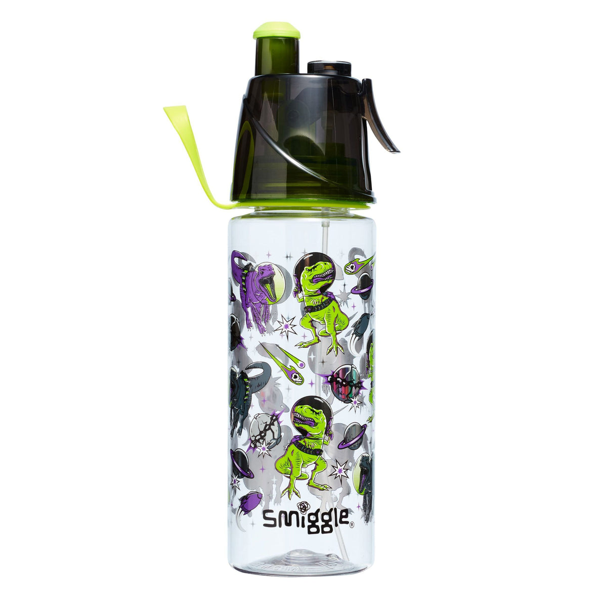 Smiggle – 560 ml BPA-freie Wasserflasche mit Wassersprühstrohhalm