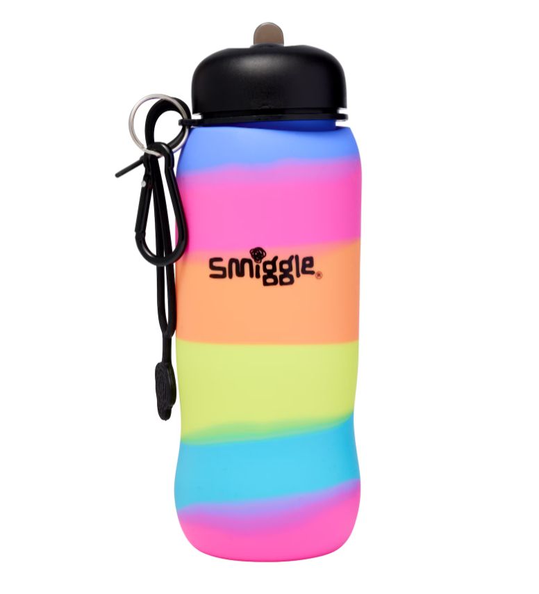 Smiggle – Vivid 630 ml Wasserflasche mit faltbarem Strohhalm