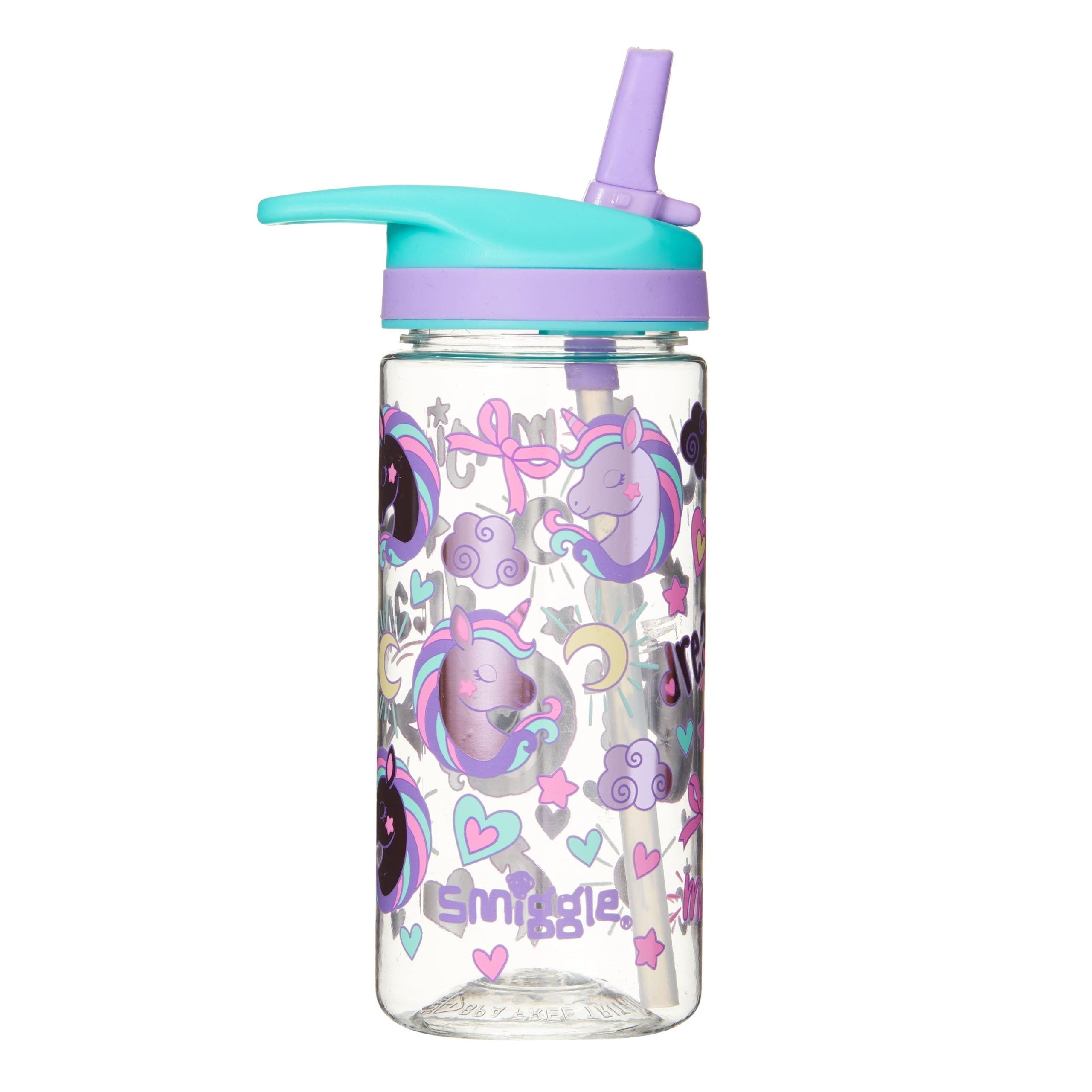 Smiggle - Wander Junior 440 ml BPA-freie Trinkflasche mit Strohhalm