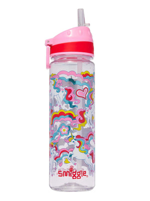 Smiggle - Wild Side 650ml BPA-freie Trinkflasche mit Strohhalm