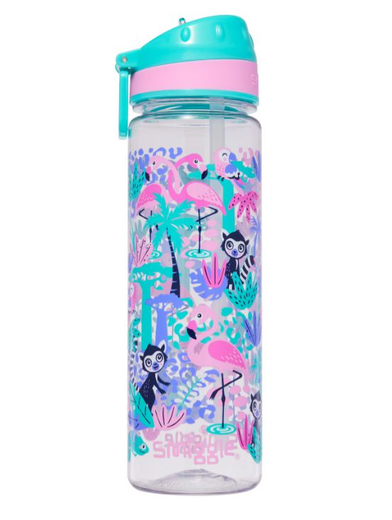 Smiggle - Wild Side 650ml BPA-freie Trinkflasche mit Strohhalm