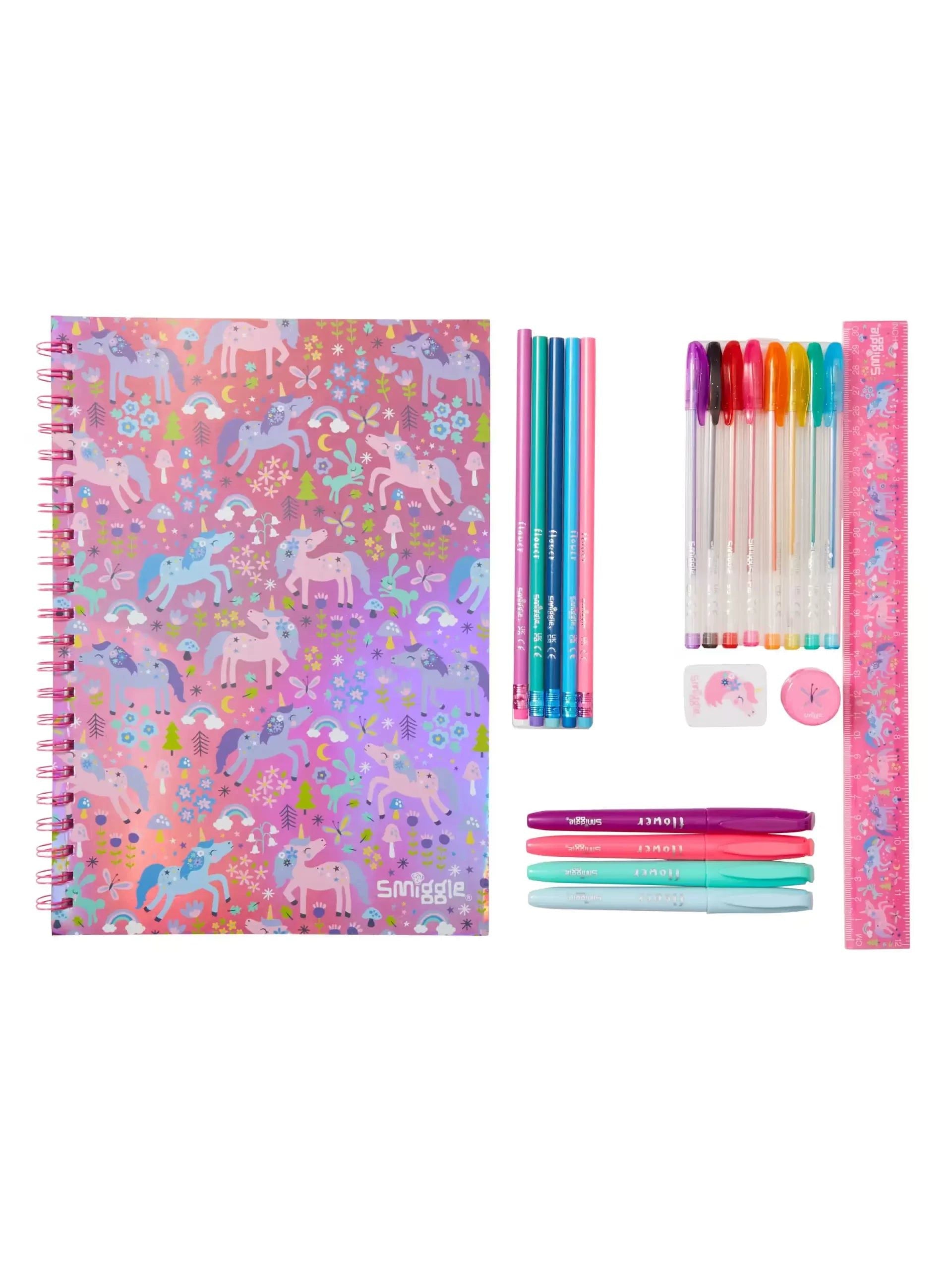 Smiggle – Wish A4-Notizbuch und Briefpapier-Set
