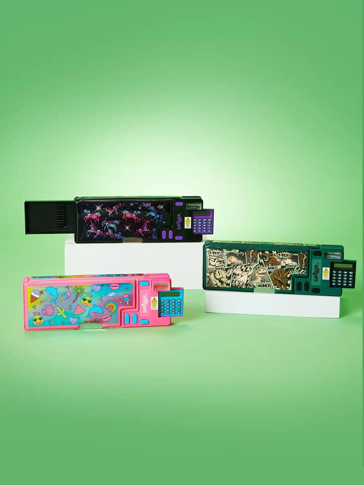 Smiggle – Wonder World Pop Out Automatisches Federmäppchen mit Taschenrechner