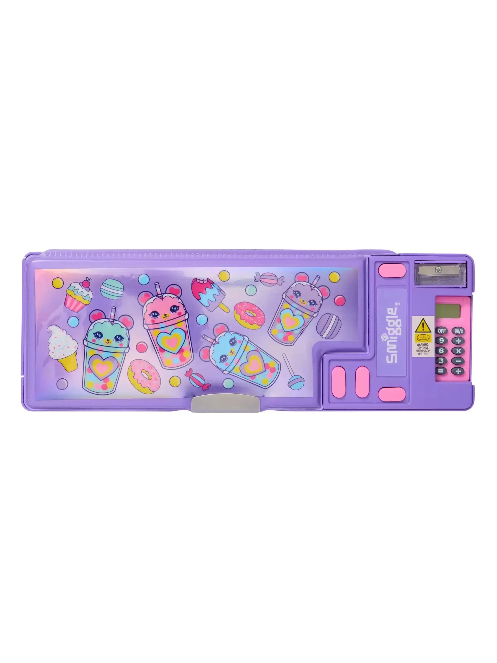 Smiggle – Wonder World Sweet Snacks Pop Out automatisches Federmäppchen mit Taschenrechner