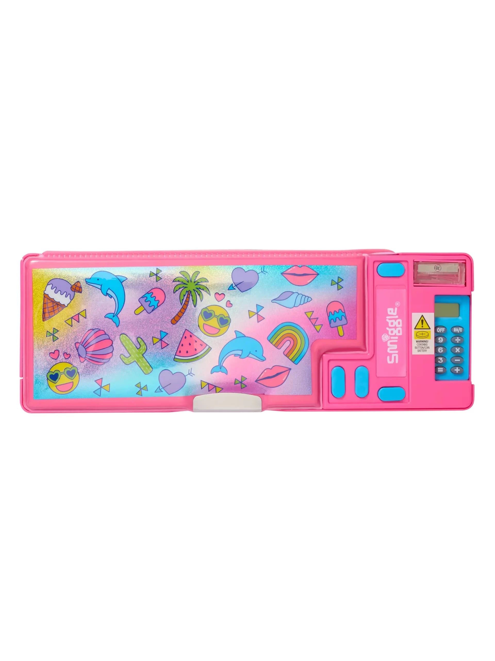 Smiggle – Wonder World My Summer Vacation Pop-Out-Automatik-Federmäppchen mit Taschenrechner