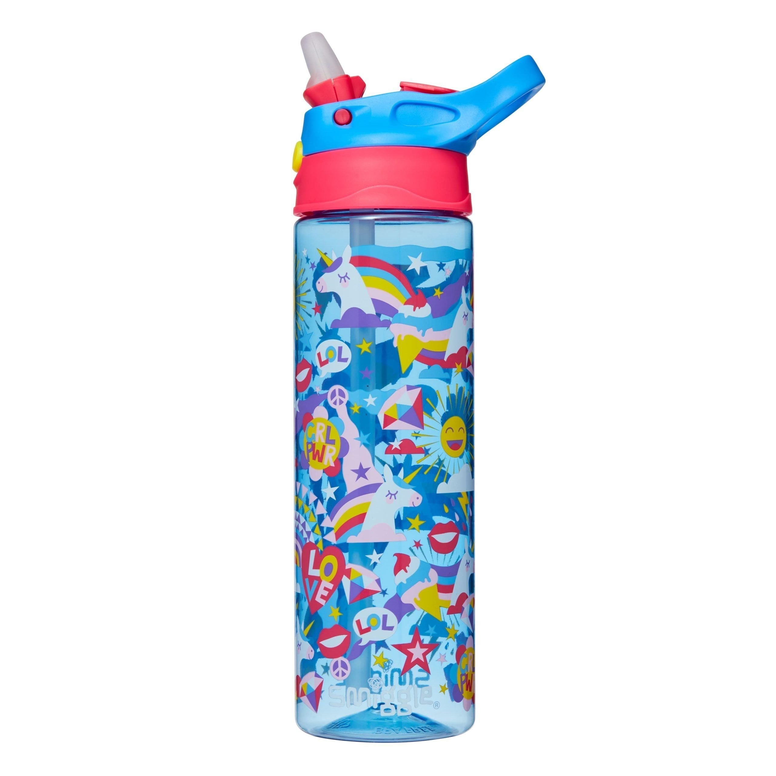 Smiggle – Ziggy 630 ml Wasserflasche mit verstecktem Strohhalm