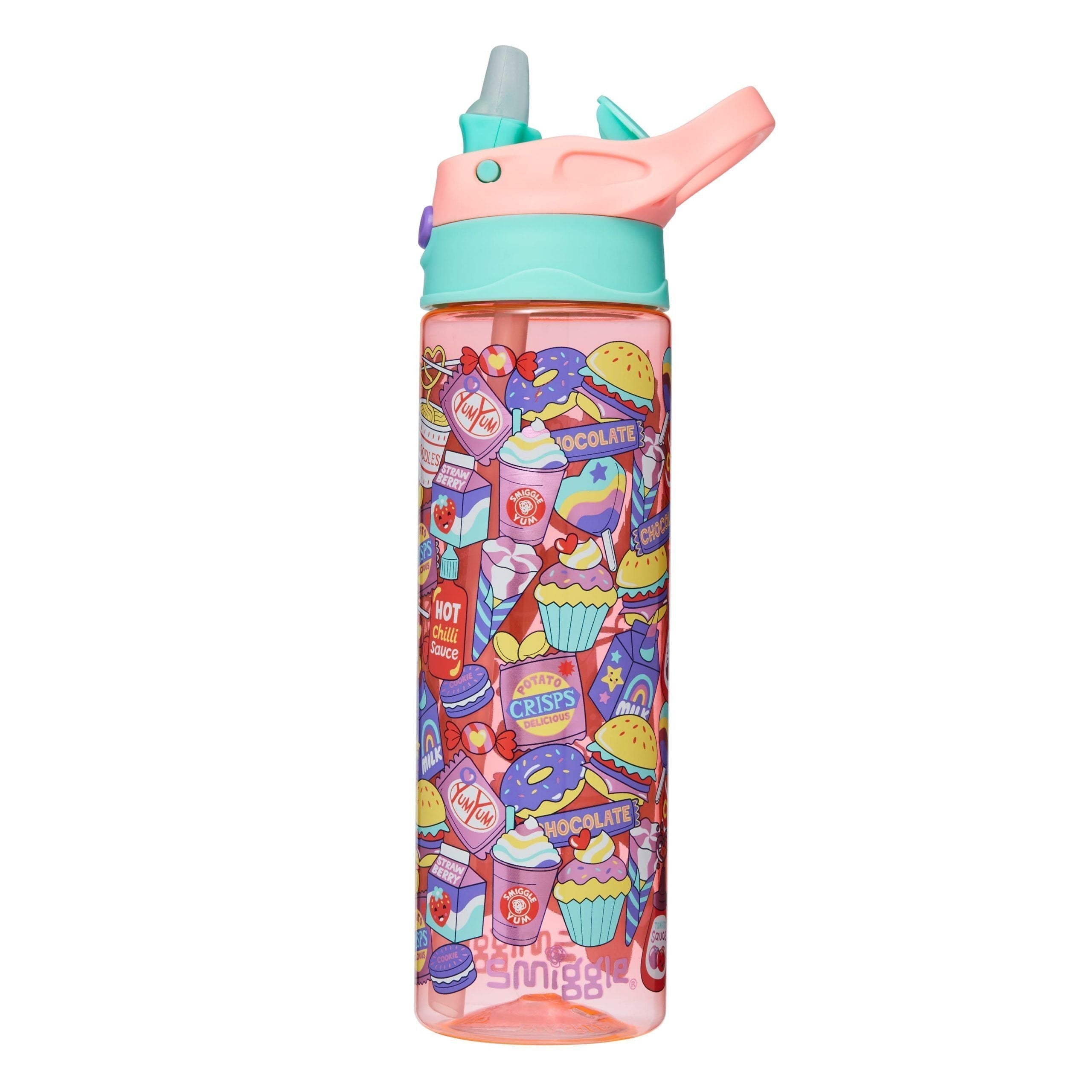 Smiggle – Ziggy 630 ml Wasserflasche mit verstecktem Strohhalm