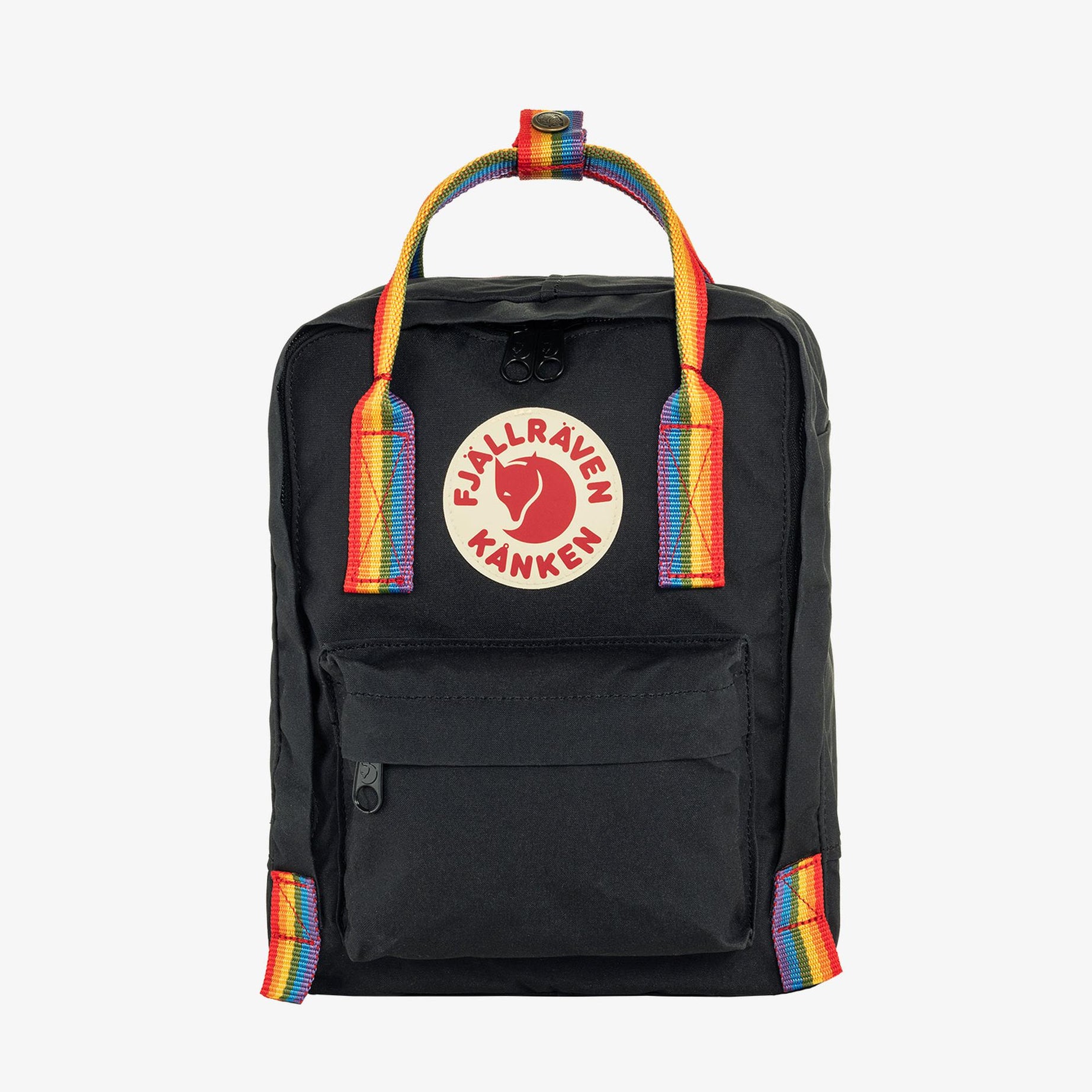 Fjällräven Kånken - Regenbogen Mini Unisex Schwarzer Rucksack