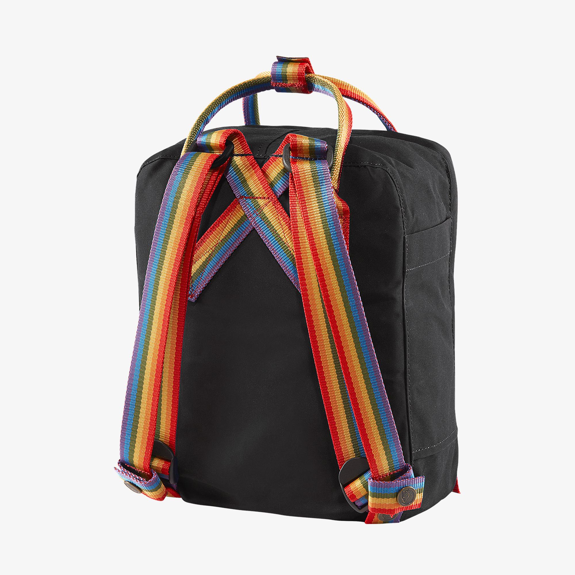 Fjällräven Kånken - Regenbogen Mini Unisex Schwarzer Rucksack