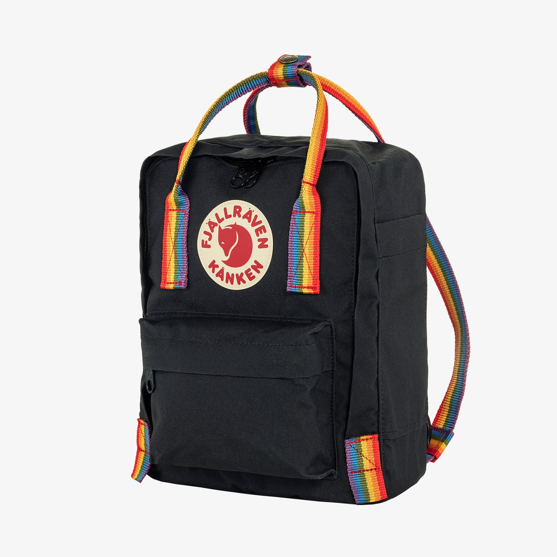 Fjällräven Kånken - Regenbogen Mini Unisex Schwarzer Rucksack