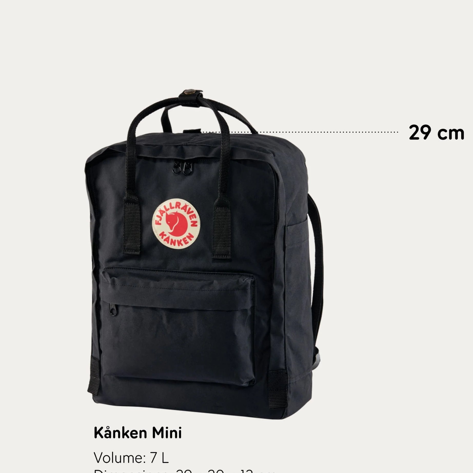 Fjällräven Kånken - Regenbogen Mini Unisex Schwarzer Rucksack