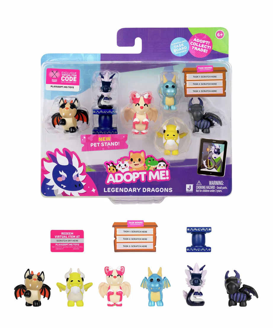 Squishmallows - Adopt Me! 6lı Efsanevi Ejderhalar Oyuncak Figüleri