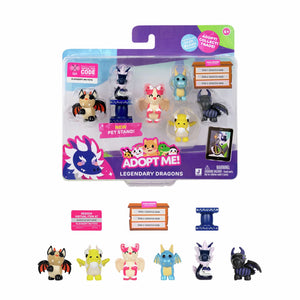 Squishmallows - Adopt Me! 6er Pack legendäre Drachen Spielfiguren