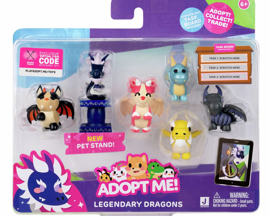 Squishmallows - Adopt Me! 6er Set Legendäre Drachen Spielzeugfiguren